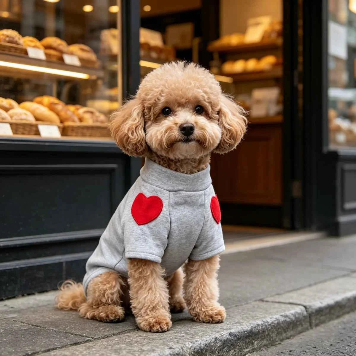 Pet Clothes Love Sweater Pet Dog Cat for Taddy Puppy Medium Dog Heart-shaped Sweatshirt  Puppy Outdoor Clothes