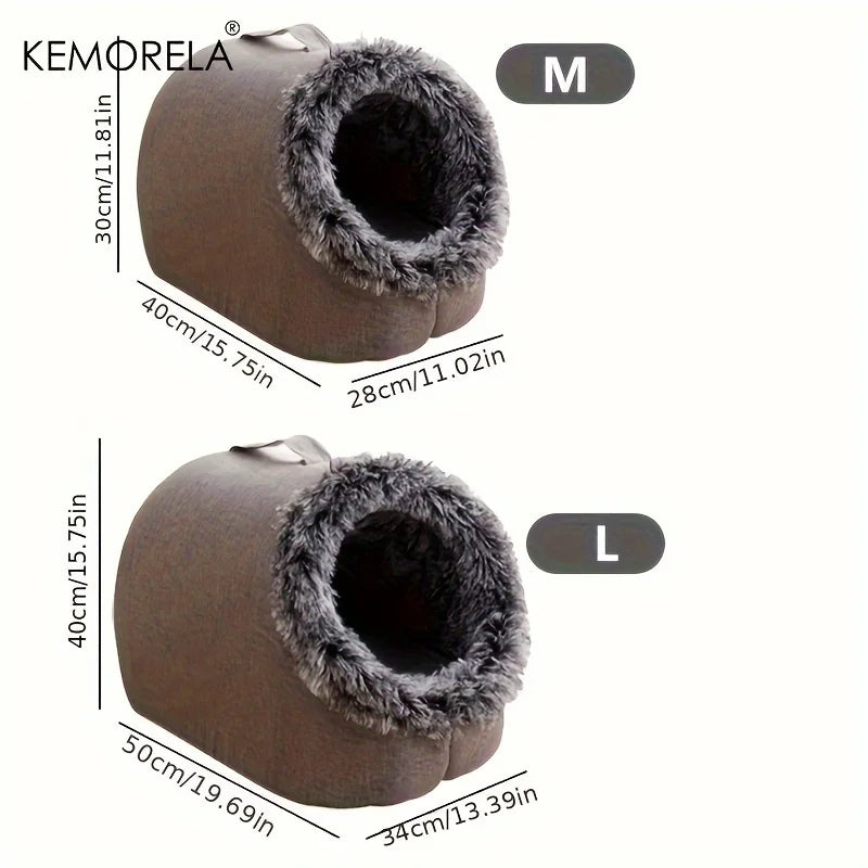 KEMORELA Cat Bed Comfortable Pet Sleeping Bed, Portable Cat Bed Warm And Thickened Pet Bed With Handle Portable Cat Bed - Play Paws Toys