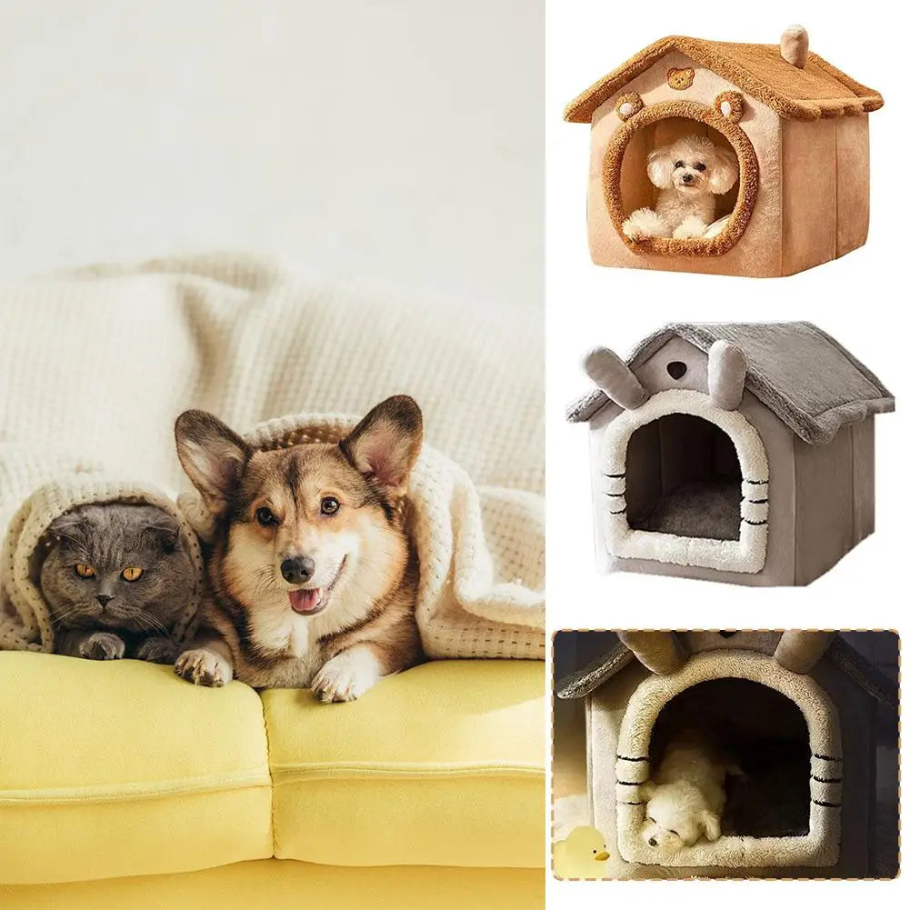 Thickened Pet Warm House Cat And Dog House Winter Warm Universal For All Seasons Detachable And Washable Cute New Comfortable - Play Paws Toys
