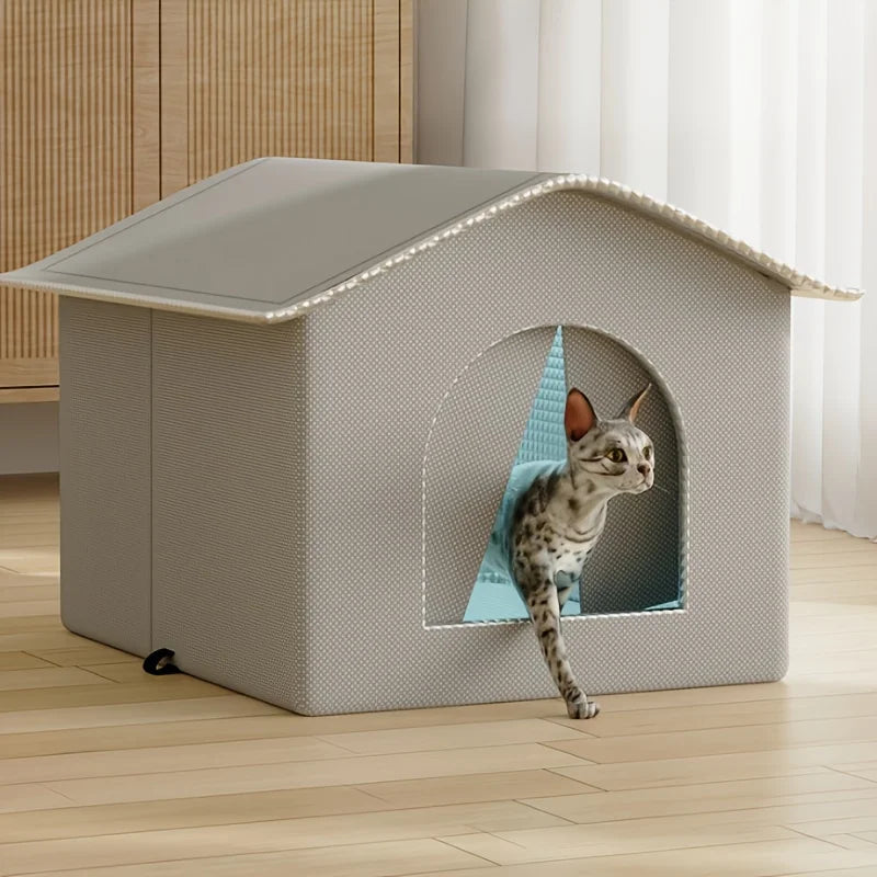 KEMORELA Stray Cat Bed Warmer - 3 Sizes of Comfortable Room-Shaped Shelter for Cats & Dogs, Durable Oxford Cloth, All-Season - Play Paws Toys
