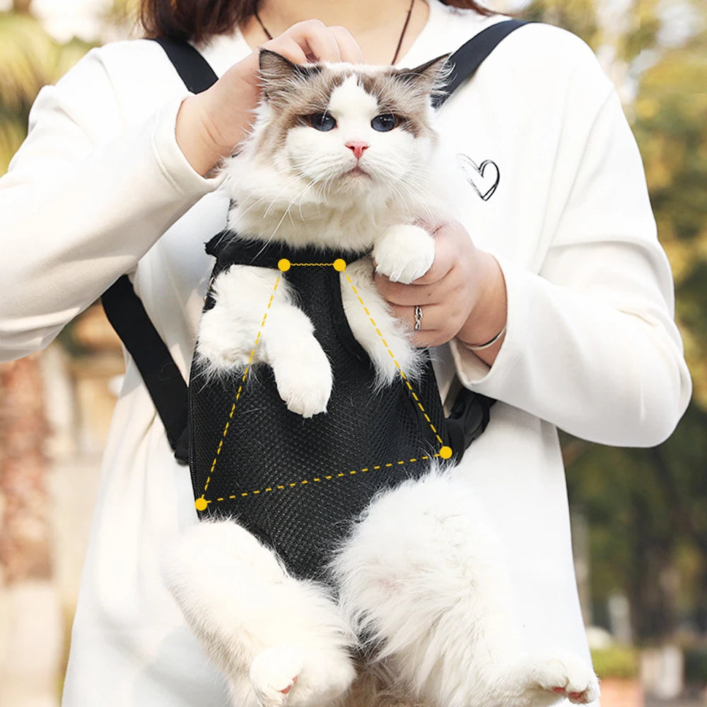 Adjustable Cat Carrier Bag Pet Double Shoulder Backpack Portable Bag Outdoor Travel Camping Hiking Cat Bag Dog Bag - Play Paws Toys
