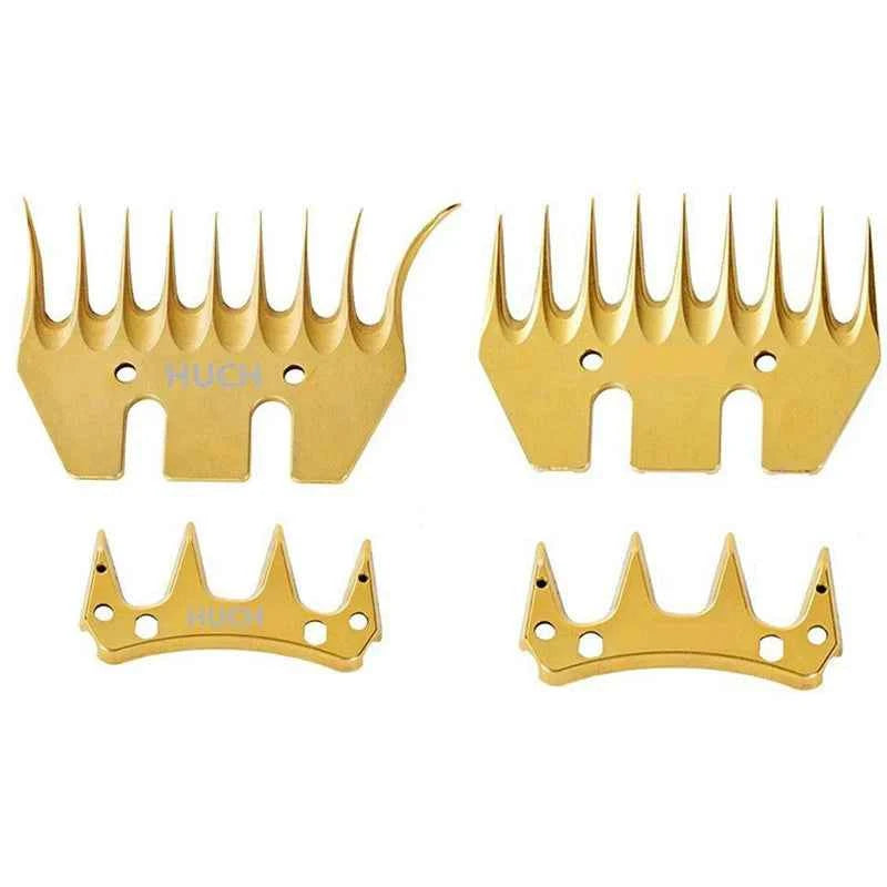 9 Teeth Stainless Steel Golden Sheep Shears Comb Cutter Wool Scissors Blade Goats Comb Cutter Straight/curved Wool Blade Tools