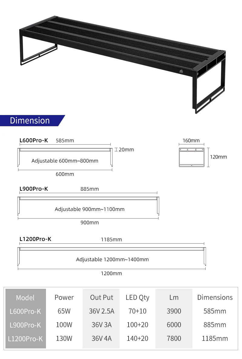 WEEK AQUA L Series APP Control Dimmer & Timer RRB+UVA Aquarium Lighting Planted Led Light