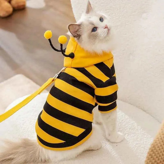 Bee Pet Puppy Coat Apparel Outfit Dog Halloween Hoodies Winter Cat Cosplay Costume Holiday Outfit for Small Medium Dogs & Cats
