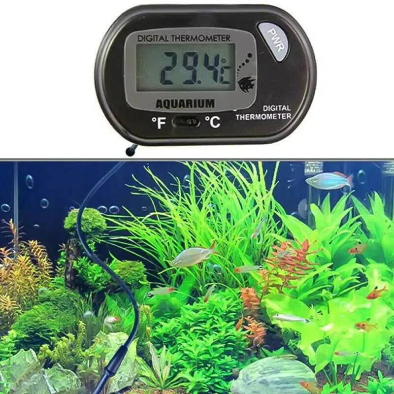 2/4/6/8Pcs LCD Digital Aquarium Thermometer Fish Tank Thermometer With Water-Resistant Sensor Probe And Suction Cup For Reptile