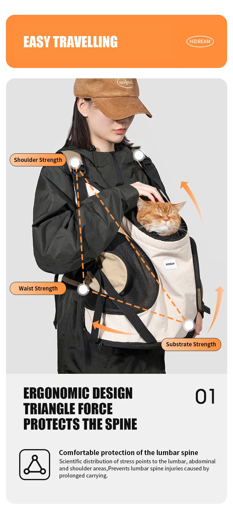 Pet Chest Backpack Front Carrying Tote Backpack Dogs and Cats Breathable Portable Outdoor Bag Shoulder Cat Bag - Play Paws Toys