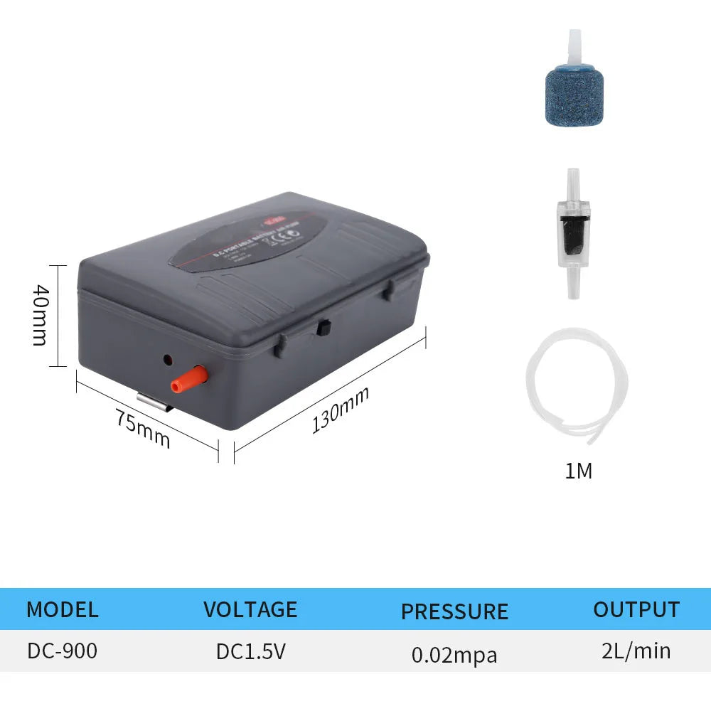 Portable Oxygen Pump Fish Tank Aquarium Outdoor Fishing Accessories Low Noise Easy Use Power Outage Prevention Spare Oxygen Pump