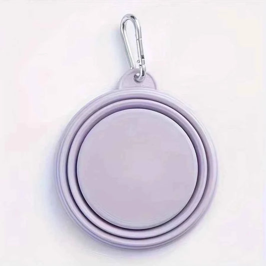Hanging Dog Pet Folding Silicone Bowl 350ml Outdoor Travel Portable Food Water Container Feeding Tray Bowl Macaron Color Supplie