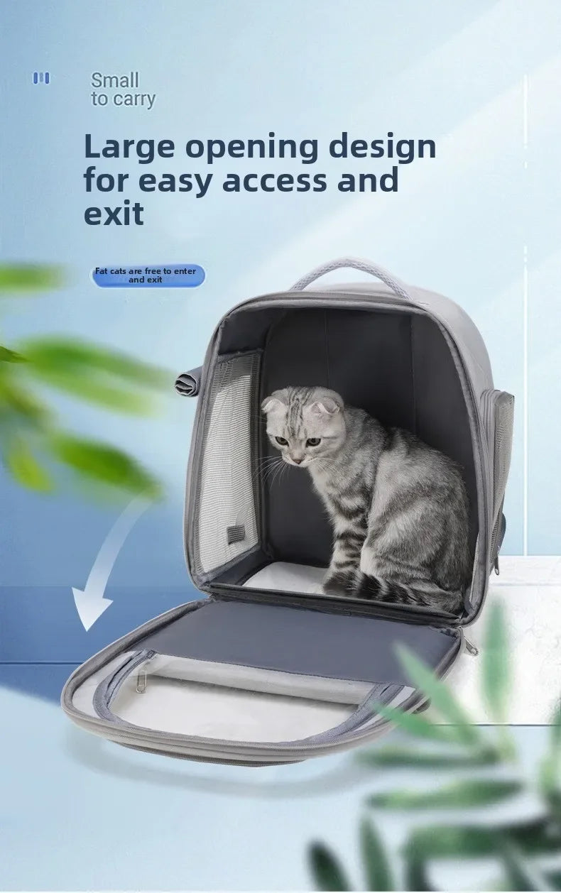 Large Capacity Breathable Mesh Portable Foldable Pet Carrier Backpack for Dog and Cat Outdoor Travel Camping Hiking Supplies - Play Paws Toys