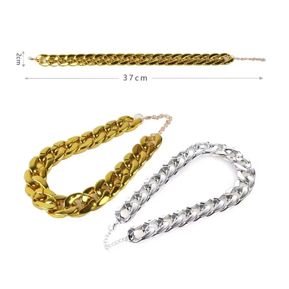 Gold Chain Pet Necklace for Cats and Small Dogs Fashionable Chunky Link Collar for Photo Shoots Daily Wear Party Costume