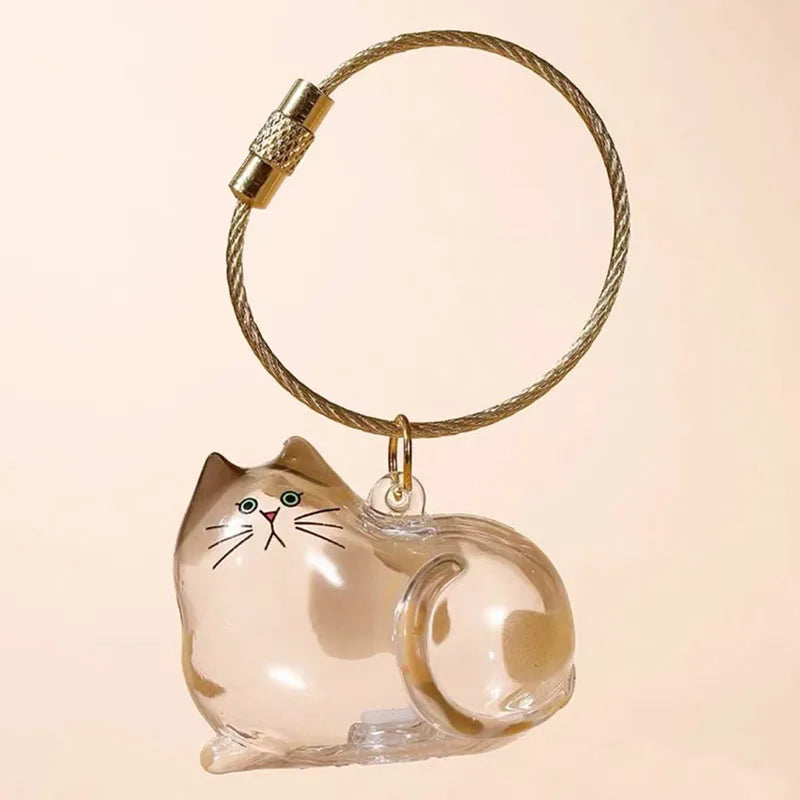 Dog Cat Hair Storage Pendant Keychain Box Couple Car Key Chains Jewelry Souvenir Pet Lover Keepsake Memorial Keychain Gift Decor