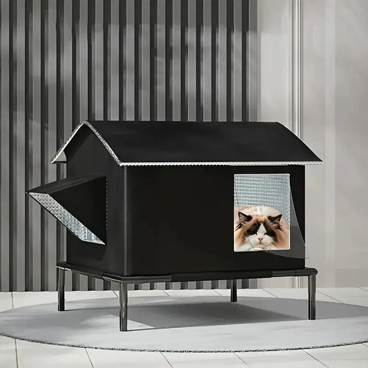 Elevated Pet House-Bed Moisture-Proof Design Cat House Weatherproof for Indoor or Outdoor Use Fits Small or Medium Pets - Play Paws Toys