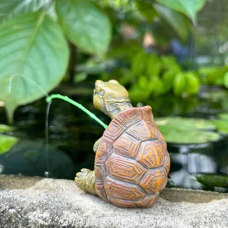 Creative Cute Fishing Turtle Resin Figure Statue Fish Tank Decoration Micro-Landscape Garden Decoration Aquarium Ornaments