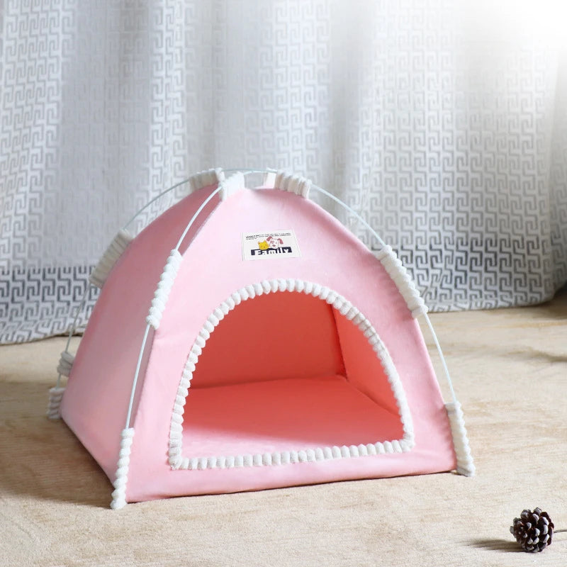 Foldable Cat House Pet Tent Four Seasons Universal Cat and Dog Pet Nest Summer Cool Mat Outdoor Portable Foldable Breathable - Play Paws Toys