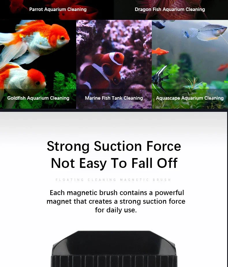 New Magnetic Brush Cleaning Tool Strong Suction Glazing Scrub Easy To Cleaning Double Sided Fish Tank Aquarium Tank Scrubber