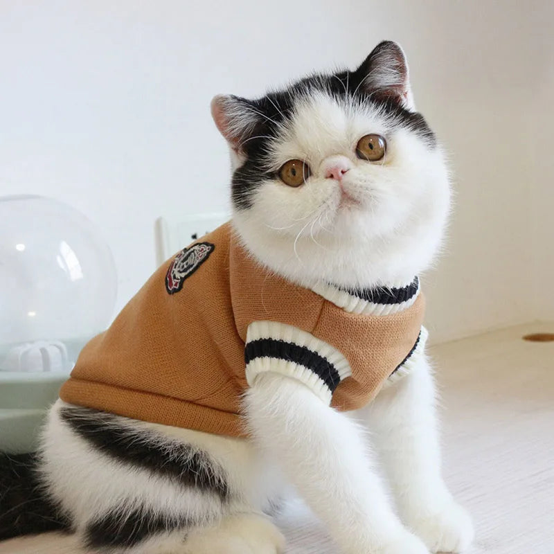 Cat Dog Sweater Pullover Winter Pet Clothes for Small Dogs Cat Vest Puppy Jacket Pet Cat Clothing Kitty Costume Ubranka Dla Psa - Play Paws Toys