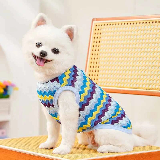 Summer Dog Vest Stripped Breathable Thin T-Shirt for Small Medium Dog Fashion Chihuahua Yorkshire Vest Pet Clothes Wholesale