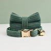 Corduroy Cat Collar with Name Plate Bell Bow Tie Personalized Custom Engraved Cat Collars for Cats