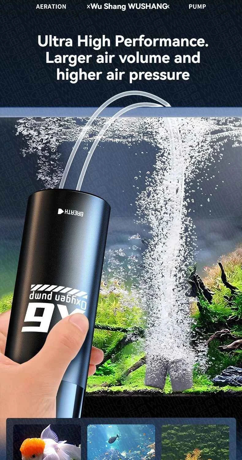 5W USB Rechargeable Oxygen Pump for Outdoor Fishing/Aquarium, Portable Aerator with 48H Runtime for Night Fishing