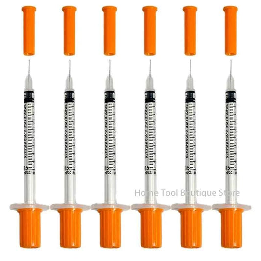 50pcs/lot 1ml 0.5ml 29G 30G 31G 32G Disposable Plastic Veterinary Syringe With Needles pet Animal dog cat syringe