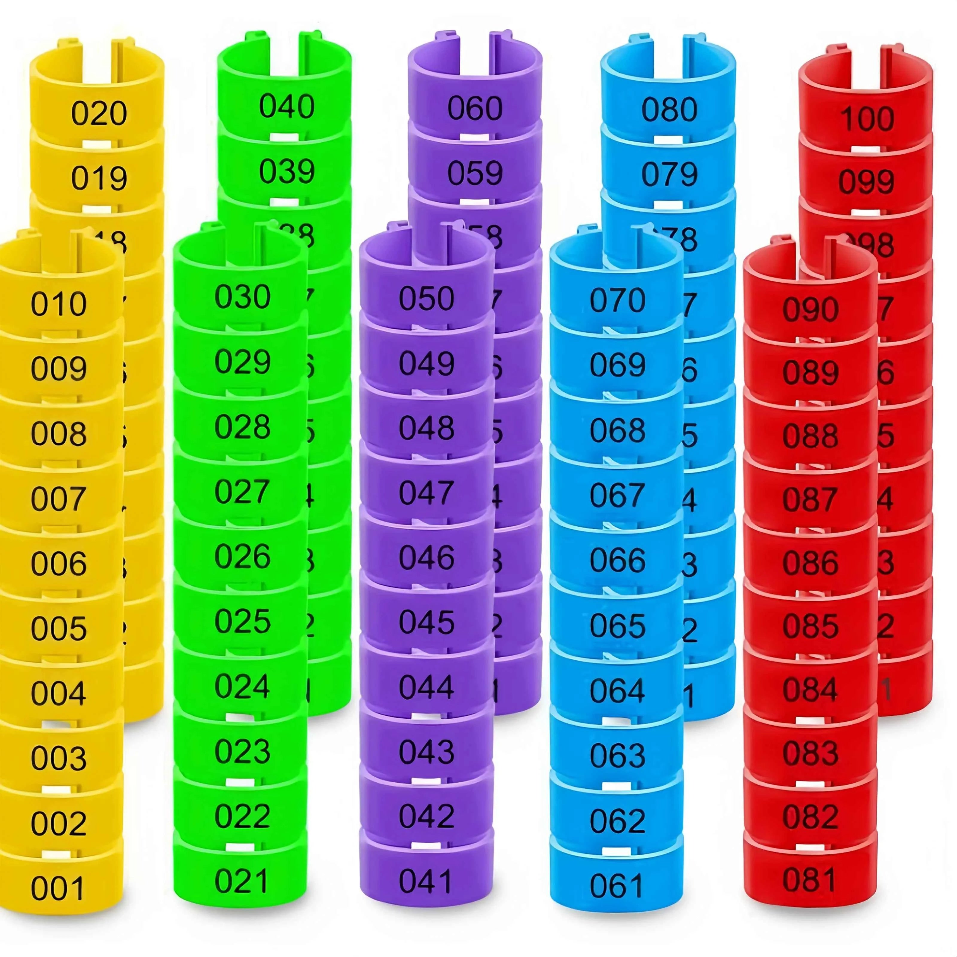 Farm Tag Rings, Chicken Leg Bands with Number Identification Hens Roosters, Poultry Foot Tags Breeding Chickens, Ducks, Geese
