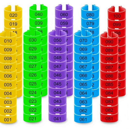Farm Tag Rings, Chicken Leg Bands with Number Identification Hens Roosters, Poultry Foot Tags Breeding Chickens, Ducks, Geese