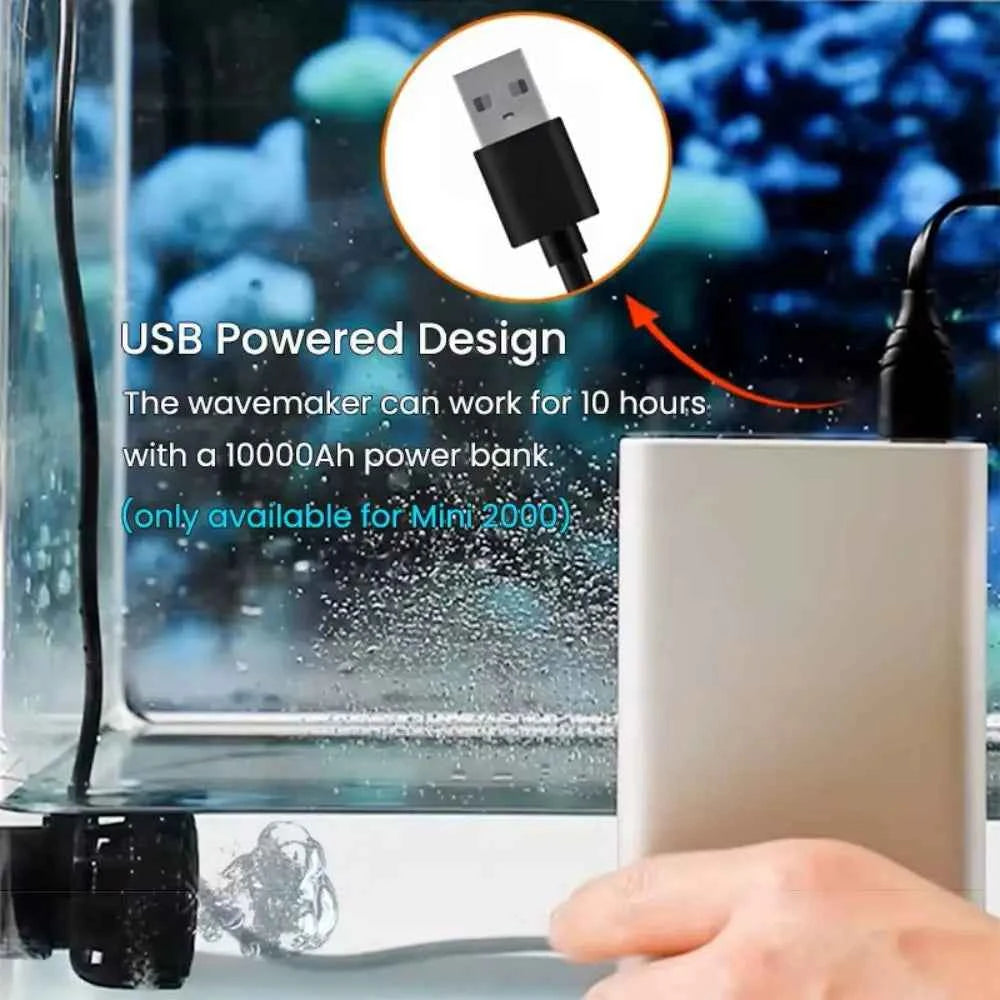 ZKSJ Third generation Mini Slim 2000 Slim 3000 Mini Aquarium Wave Maker Circulation Pump 3 Wave Patterns No control program