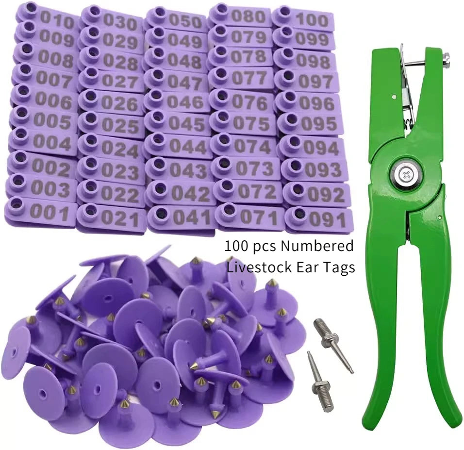 Livestock Ear Tag Pliers for Numbered Tags, Durable Animal ID Applicator Tool for Cattle, Pigs, Goats & Farm Use