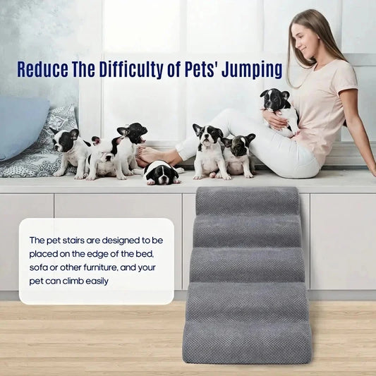 New Detachable And Washable Kennel Memory Foam Dog Sofa Stairs Pet 4-5 Steps Stairs For Small Dog Cat Ramp Ladder Pet Stairs - Play Paws Toys