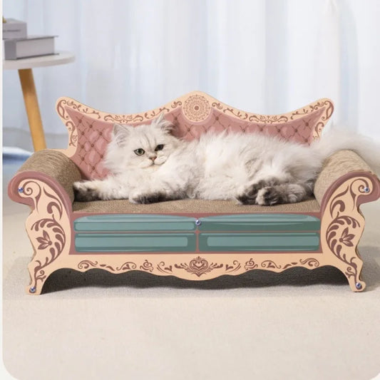 Cat scratch board, cat nest sofa, cat bed integrated, L-shaped vertical, wear-resistant, non shedding, irregular circular, large - Play Paws Toys