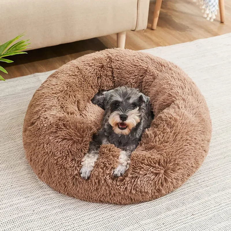 Super Soft Pet Cat Bed Plush Full Size Washable Calm Bed Donut Bed Comfortable Sleeping Artifact Suitable For Winter - Play Paws Toys