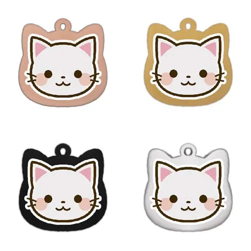 Cute Personalized Cat Tags Stainless Steel Colored Pattern Pets Cat Name Tags Pendant Engraved Keyring Kitten Accessories