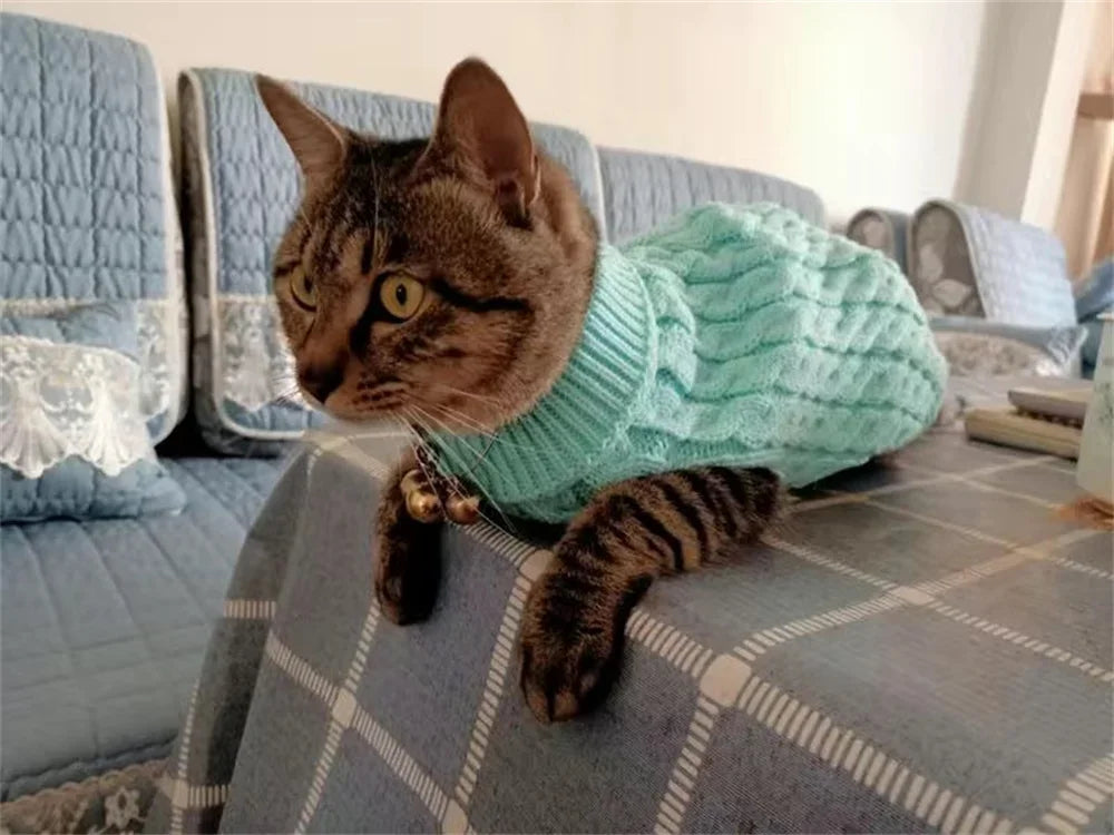 Cat Puppy Sweaters Autumn Winter Pet Knitted Sweater Jumper for Small Dogs Cats Kitten Pullovers Sphynx Clothing ropa para gatos - Play Paws Toys