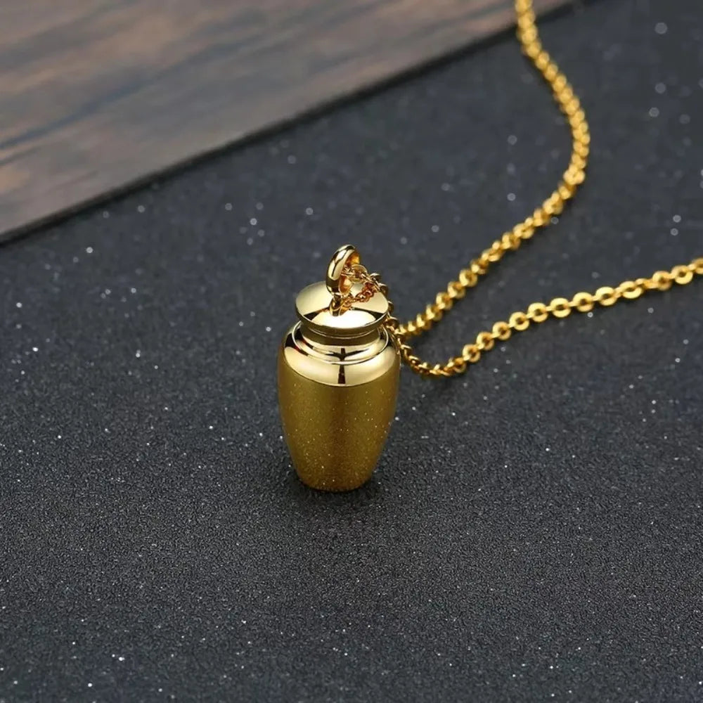 High Quality Mini Bone Ash Pendant Removable Stainless Steel Cinerary Urn with Necklace Well Sealed Memorial Pendant Jar