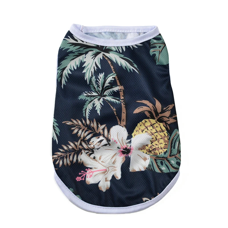 Dog Summer Clothes Breathable Puppy Vest For Small Dogs Cat Costume Beach Style Fashion T-shirt Chihuahua Freach Bulldog Outfits