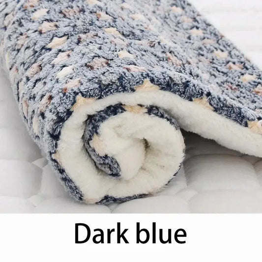 Pet Sleeping Mat Dog Bed Cat Bed Soft Hair Thickened Blanket Pad Fleece Home Washable Warm Bear Pattern Blanket Pet Supplies - Play Paws Toys
