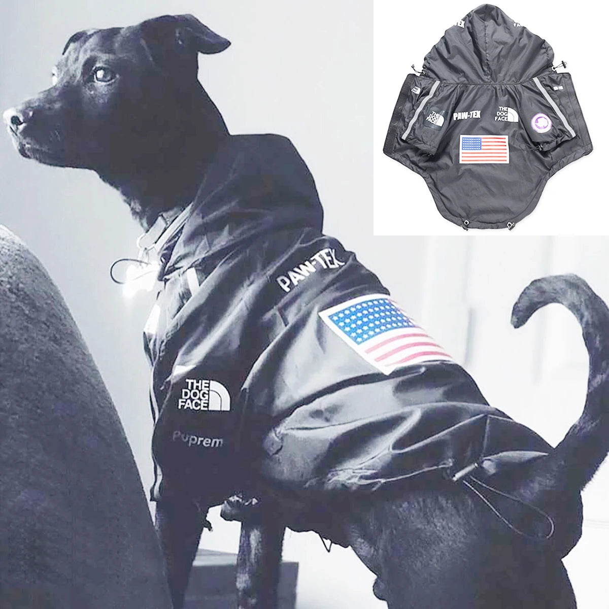 Pet Dog Waterproof Coat Dog Raincoat Reflective Dog Outdoor Clothes Hooded Jacket for Small Medium Large Dog Pet Supplies