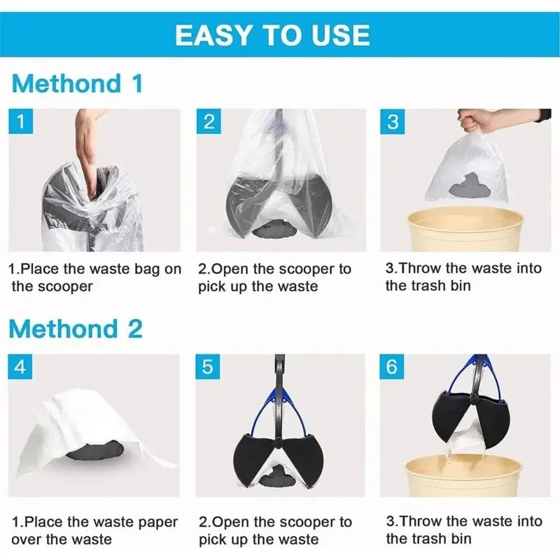Dog Poop Grabber Pooper Scooper Long Handle Large Folding Design Fecal Shovel Picker Fecal Collector Cleaning Tool Pet Suppl Dog