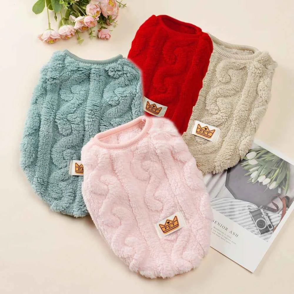 Pet Dog Clothes Autumn Winter Warm Cozy Fleece Puppy Sweater for Small Medium Dogs Cats Pug French Bulldog Chihuahua Clothing
