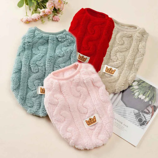 Pet Dog Clothes Autumn Winter Warm Cozy Fleece Puppy Sweater for Small Medium Dogs Cats Pug French Bulldog Chihuahua Clothing