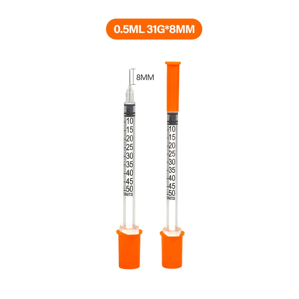 30PACK 0.3ml 0.5ml 1ml Disposable Individually Wrapped Insulin Syringe for Animals,Lab