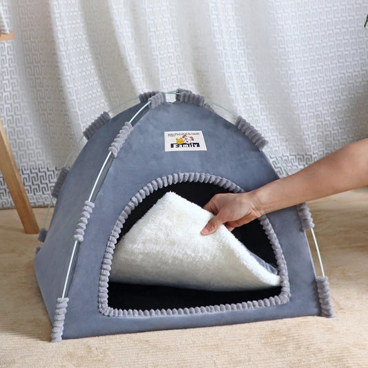 Foldable Cat House Pet Tent Four Seasons Universal Cat and Dog Pet Nest Summer Cool Mat Outdoor Portable Foldable Breathable - Play Paws Toys