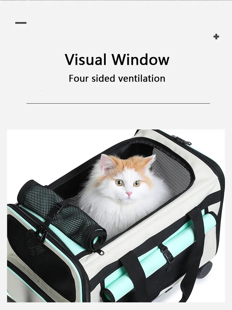 Pet Trolley Cat Bag Extra Large Portable Case Detachable Dog Trolley Case Large Foldable Pet Bag Cat Travel Carrier Bag - Play Paws Toys