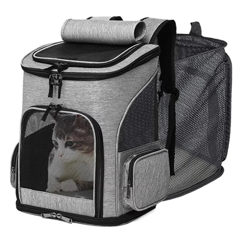 Cat Bag Outdoor Portable Cat Backpack, Foldable Small Dog And Cat Outdoor Bag Expandable Double Shoulder Pet Backpack - Play Paws Toys