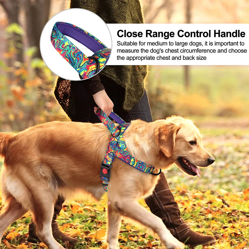 Nylon Dog Harness No Pull Dogs Harnesses Vest Durable Ethnic Pet Training Vests Adjustable For Small Medium Large Dogs Pitbull