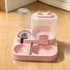 2-in-1 Large Pet Feeder & Water Dispenser, Dry Wet Separation, Durable Plastic, Transparent, No Battery, For Cats Dogs Travel