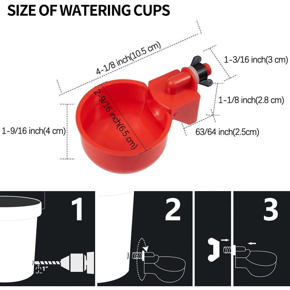 Chicken Drinking Cup Automatic Poultry Drinking Bowl Chicken Waterer Cups Duck Machine Hanging Drinking Bowls Water Dispenser