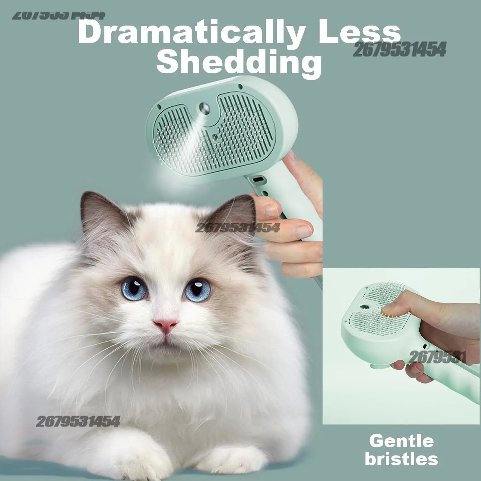 3-in-1 Dogs Cat Hair Brush Remover Steam Spray Grooming Brush Unique Steam Tools Water Mist Humidifier Toy White Pink Green