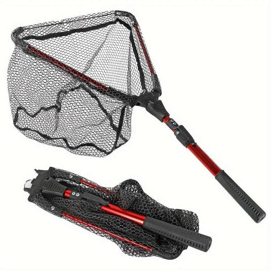 1pc Fishing Net Aluminum Alloy Retractable Triangular Telescopic Folding Fishing Net Folding Fishing Net with Telescopic Pole