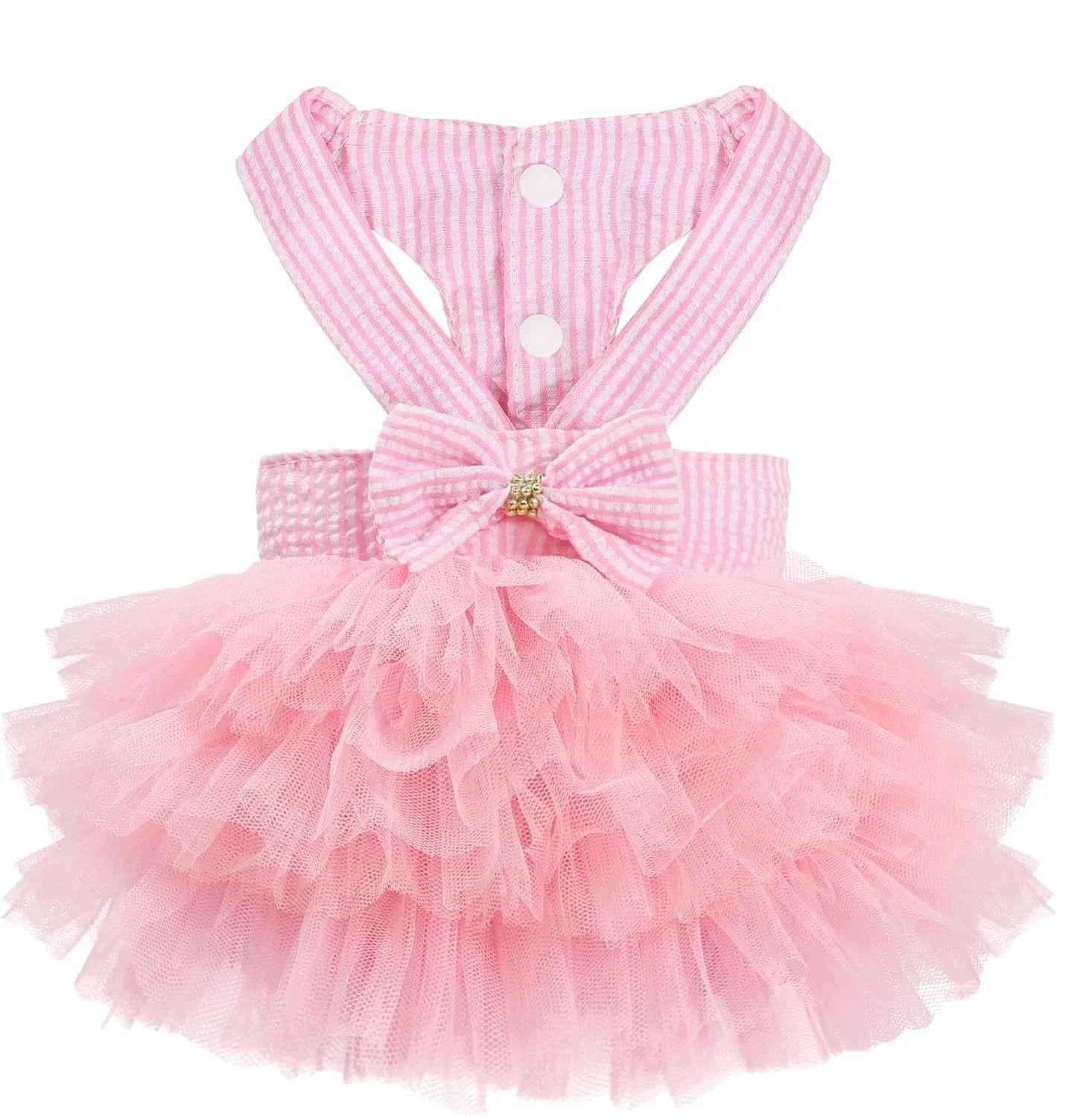 Dog Dress, Fashion Puppy Tutu Princess Dresses for Small Dogs Girl, Sweet Skirt with Dog Bowknot Clips, Spring Dog Cat Clothes